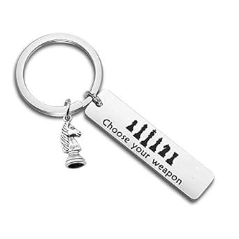 SEIRAA Chess Lover Gift Nerdy Science Gift Choose Your Weapon Keychain ...