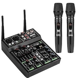 SRK CLOUD UF4-M Sound Mixing Console with 2-UHF Wireless Microphones ...