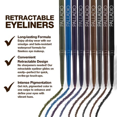 Palladio Retractable Waterproof Eyeliner, Richly India | Ubuy