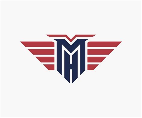 Logo initials letter mh | Premium Vector