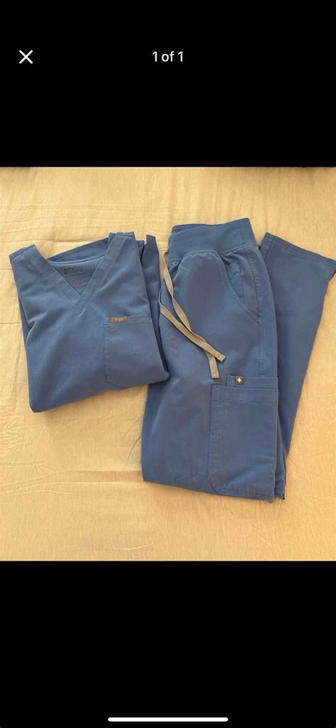 Figs Ceil Blue Scrub Set