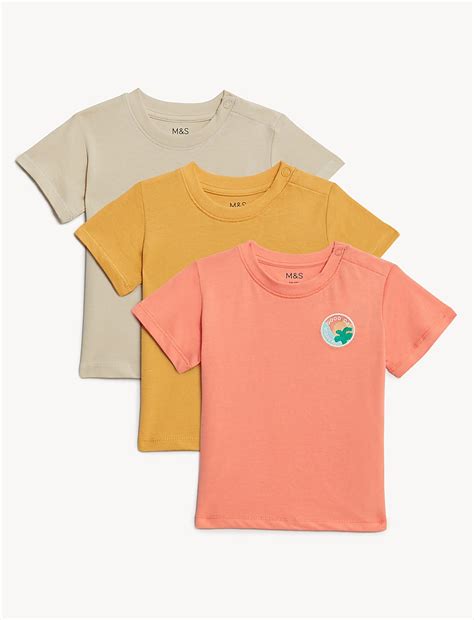 Buy 3pk Pure Cotton T-Shirts at Marks & Spencer