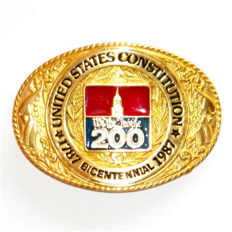 United States Constitution 24K Gold Plated Made In USA Belt Buckle