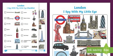 London Themed I Spy With My Little Eye Activity - I Spy With My Little Eye
