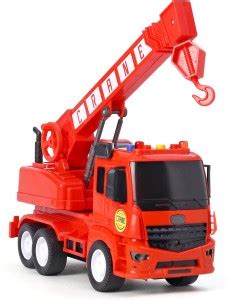 NIJEK STORE Friction Powered Fire Rescue Crane Truck Toy Light Pull ...