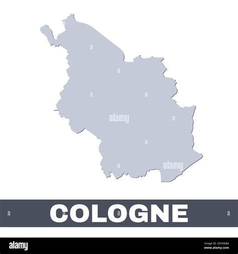 Cologne outline map. Vector map of Cologne city area within its borders ...