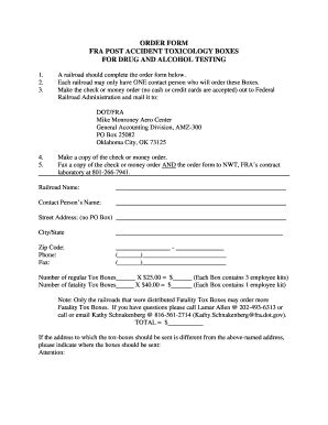 Fra Post Accident Tox Box - Fill and Sign Printable Template Online