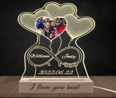 Personalized 3D Illusion Name Lamp with Photo – verma