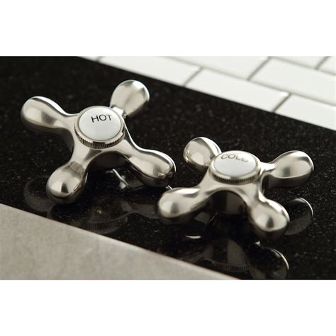 Kingston Brass Restoration Brushed Nickel Double Handle Bridge Kitchen ...
