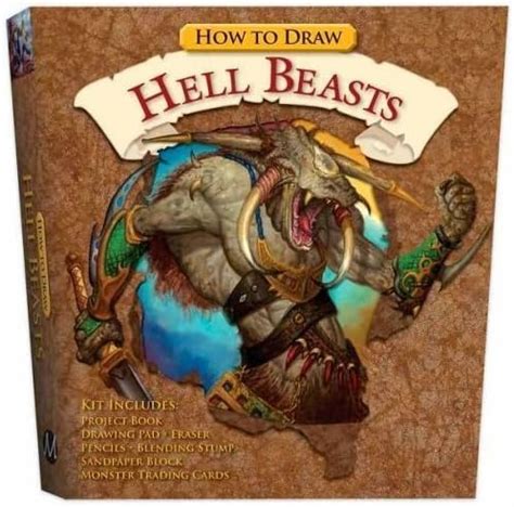 How to Draw Hell Beasts Kit: Project Book, Drawing Pad, Eraser, Pencils ...