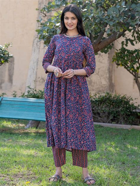 Shop trendy pure cotton kurta pant sets for women online – Yufta Store