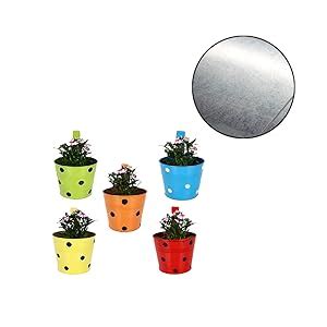 TrustBasket Round Railing Pots with Polka Dots (Pack of 5 ...