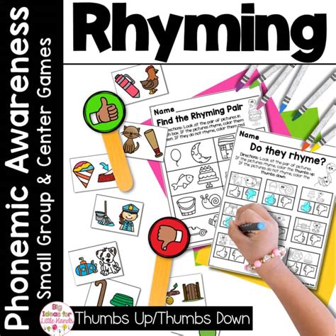 Rhyme Word Match Practice Rhyming Worksheet 1st Grade Heggerty Phonemic ...