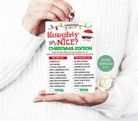 Adult Christmas Party Game Naughty or Nice Game Christmas - Etsy Canada