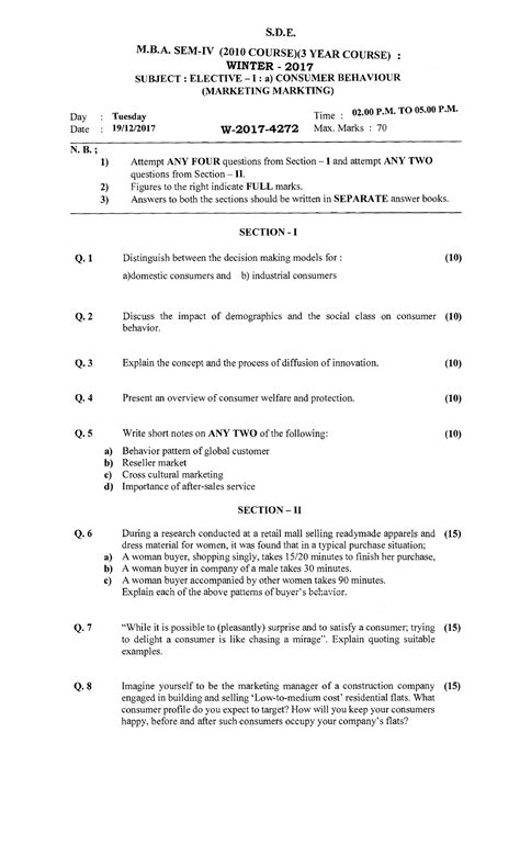 IV-SEM-Elective-I Consumer Behaviour (Marketing Management) - masters ...