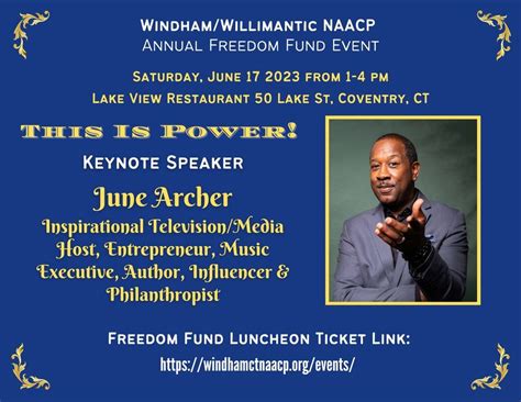 Freedom Fund 2023! "This is Power!" Keynote Speaker, June Archer ...