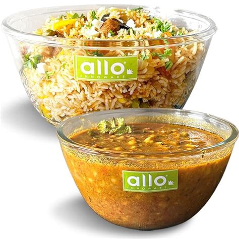 Buy Allo Food Safe Borosilicate Glass Mixing & Serving Bowls for ...
