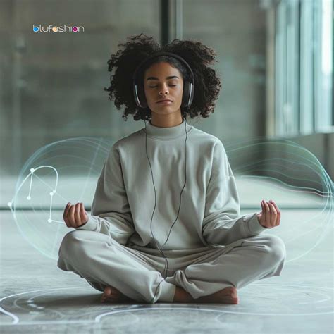 Person meditating with headphones for focus
