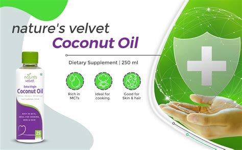 Nature's Velvet Virgin Coconut Oil 250ml for Cooking & Skin,Hair Care ...