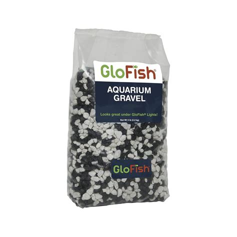 Glofish Aquarium Gravel, Black with White Fluorescent, 5-Pound Bag ...