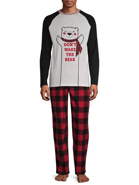 Matching Family Christmas Pajamas Men's Plus Beary Cute 2-Piece Set ...