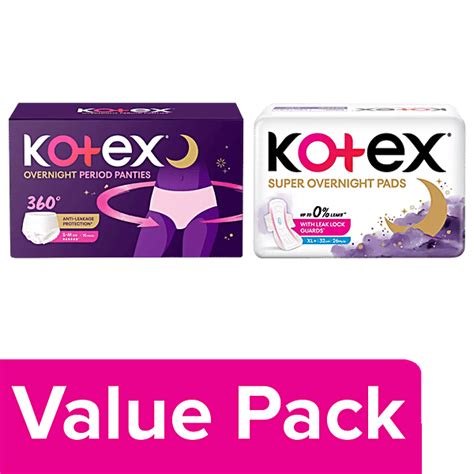 Buy Kotex Overnight Period Panties- S/M 10 pcs & Super Overnight ...
