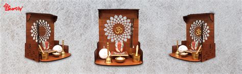 Heartily Aura Beautiful Wooden Pooja Stand Mandir for Home Temple for ...