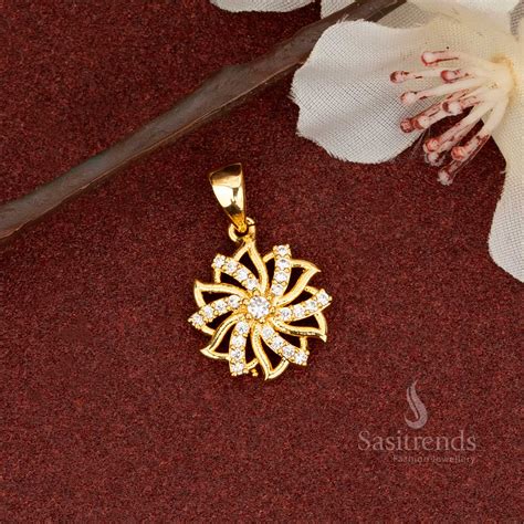Guaranteed Spiral Floral 24K Gold Plated Pendant - Sasitrends