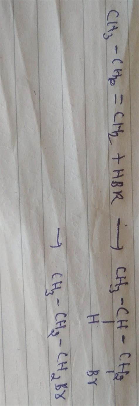 CH3-CH=CH2+HBr peroxide - Brainly.in