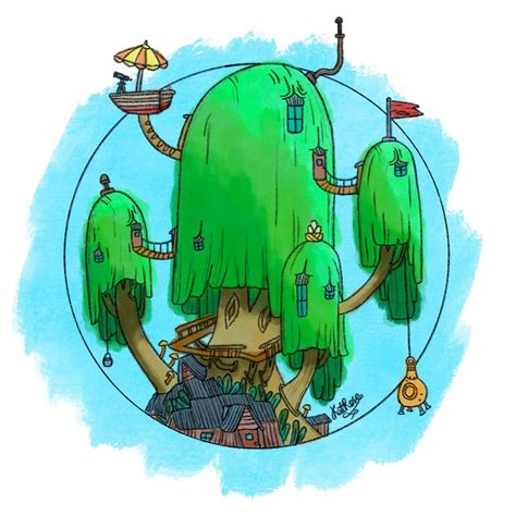 Image result for Adventure Time Tree House Drawing