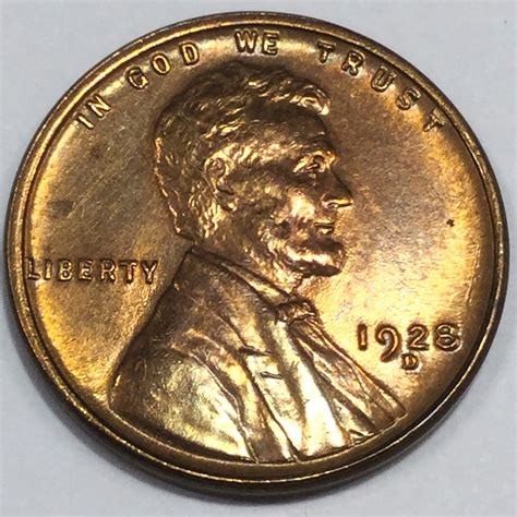 1928-D Uncirculated Lincoln Wheat Cent Penny Beautiful Coin | Property Room