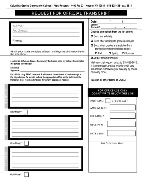 Image result for Community College Transcript