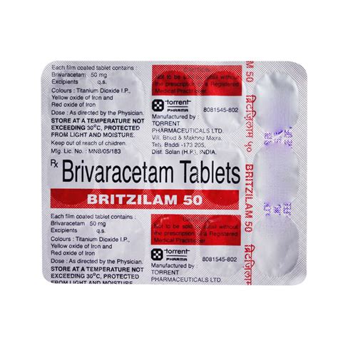 Britzilam 50 Tablet 15's Price, Uses, Side Effects, Composition ...