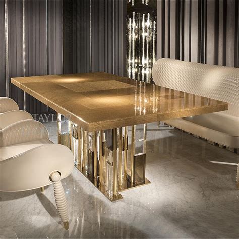 white and gold dining room table