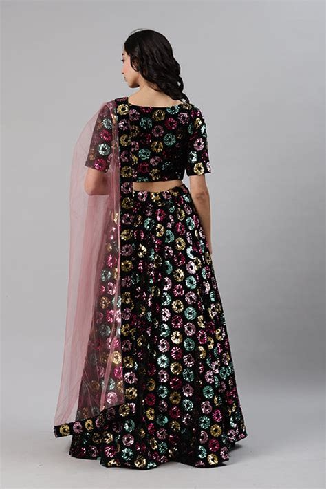 Black Sequins Embroidered Buy Indian Lehenga Choli Collectio