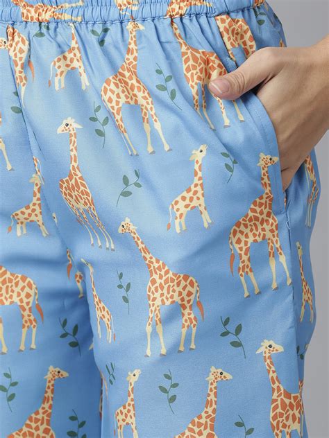 Women's Summer Giraffe Digital Printed Night Suit Set – Stylestone