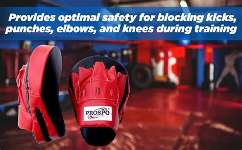 Buy Prospo Curved Kicking Shield with Curved Focus Pad Combo (Red-Black ...