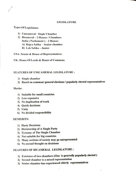 Legislature - political Science - Studocu