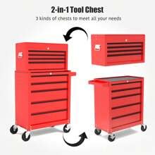 Rolling Tool Chest, 5-Drawers Tool Cabinet With Wheels, Lockable Tool ...