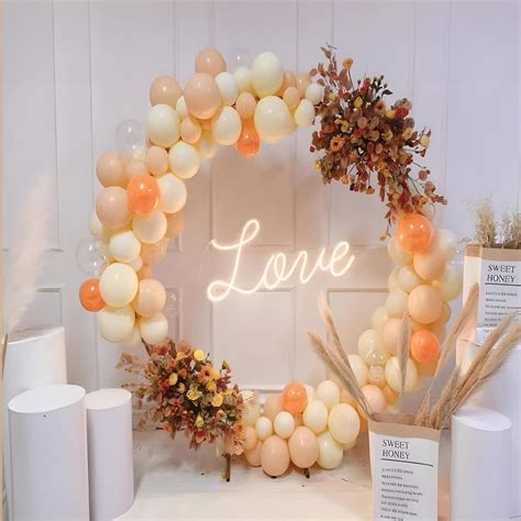 Buy Rose Gold Balloon Arch Kit,Circle Balloon Arch Frame,Metal Arch for ...