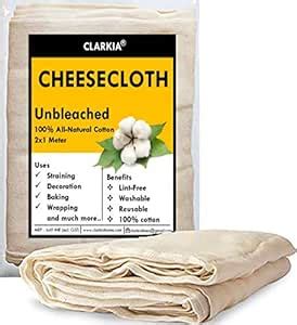 Clarkia Professional Cotton Cheesecloth Unbleached - 2x1 Meters or 2 sq ...