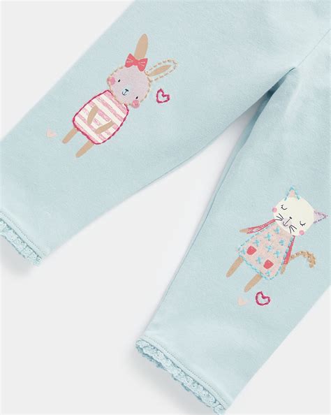 Buy Mothercare Candy Kitty Girls Leggings -Pack of 3-Light Blue Online ...