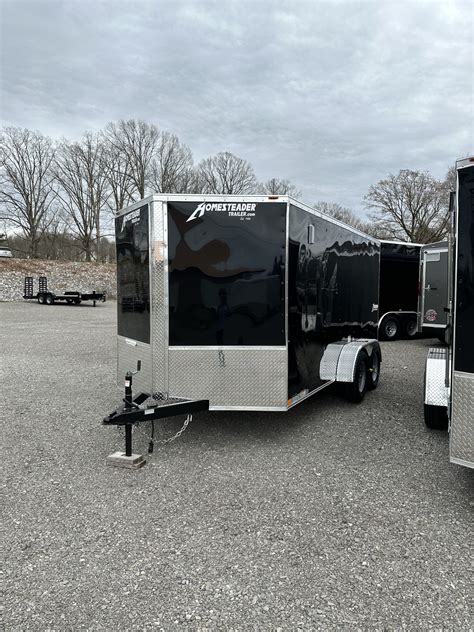 2022 7×14 Tandem V-Nose – Black – Ramp Door (714IT) – Country Farm and Home