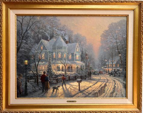 Thomas Kinkade - Thomas Kinkade Paris, Eiffel Tower 18" x 27" Framed S ...
