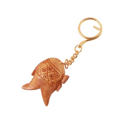 Giri - Wooden Fish Keychain | Keychain For Bags | Wooden Keychain