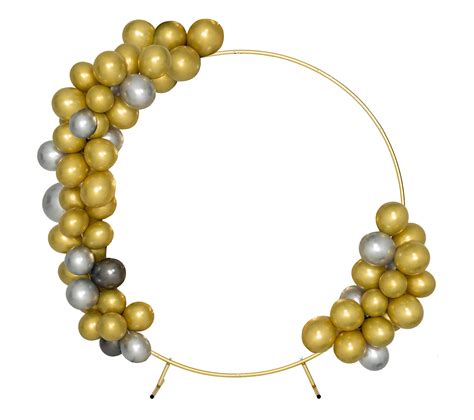 Harfirbe 6.5ft Golden Round Backdrop Stand Aluminum Circle Balloon Arch ...