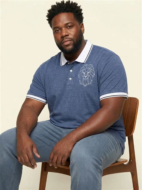 Men Plus Size Monarch Blue Solid Polo Tshirt – bigbanana