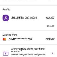 Lic — Amount debited but payment failure