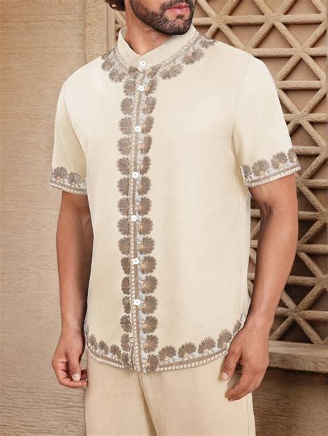 Manfinity Homme Men's Casual Shirt With Single-Breasted Button And ...