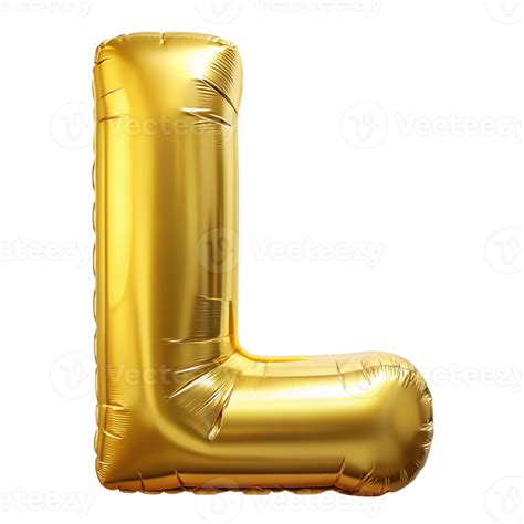 3D Gold Balloon Letter L cut out isolated PNG transparent 49515242 PNG